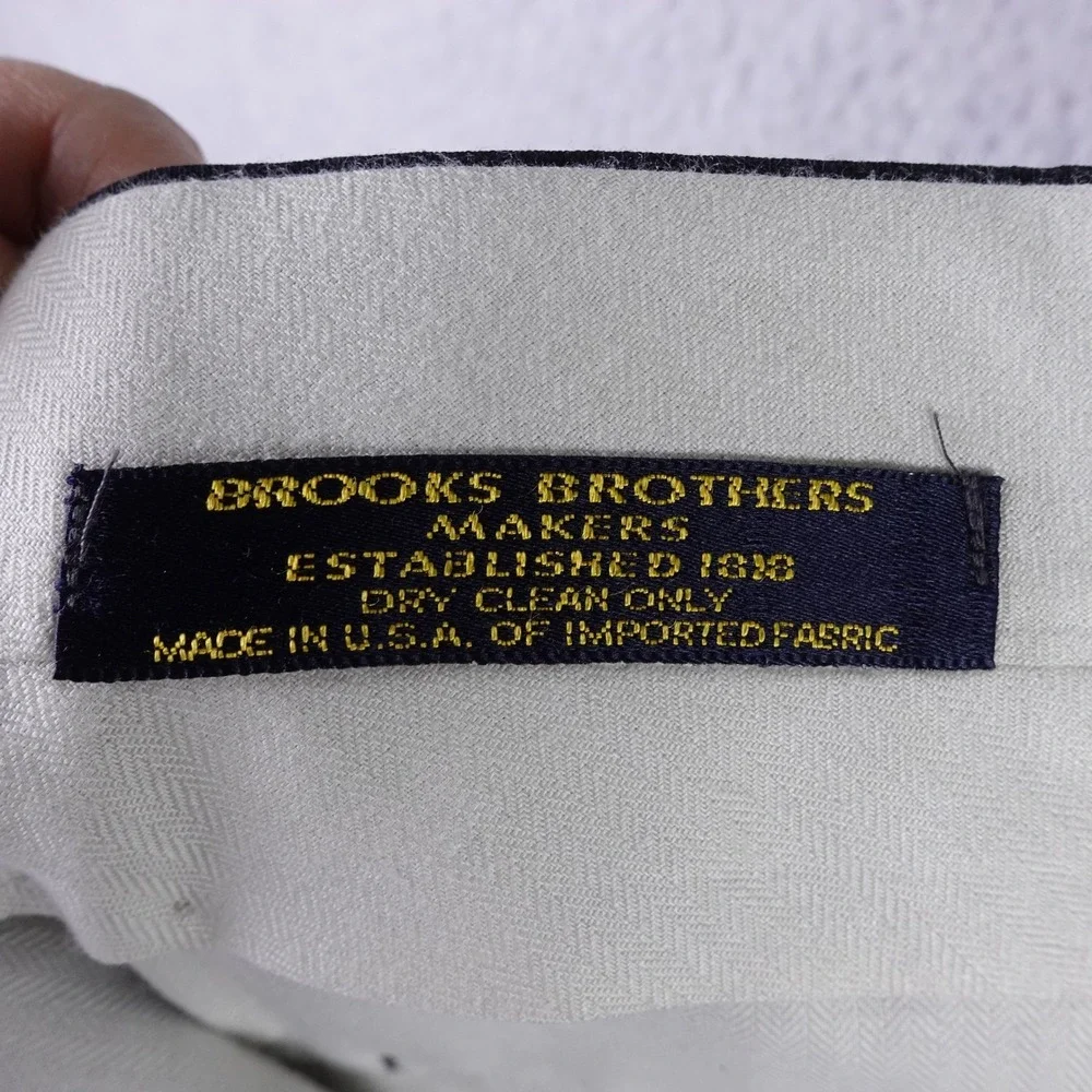 Brooks Brothers Makers Mens Black 100% Wool‎ Dress Pants Trousers 37x29 USA Made